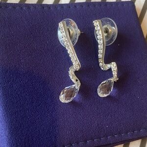 Swarovski Elegant Silver Crystal Drop Earrings